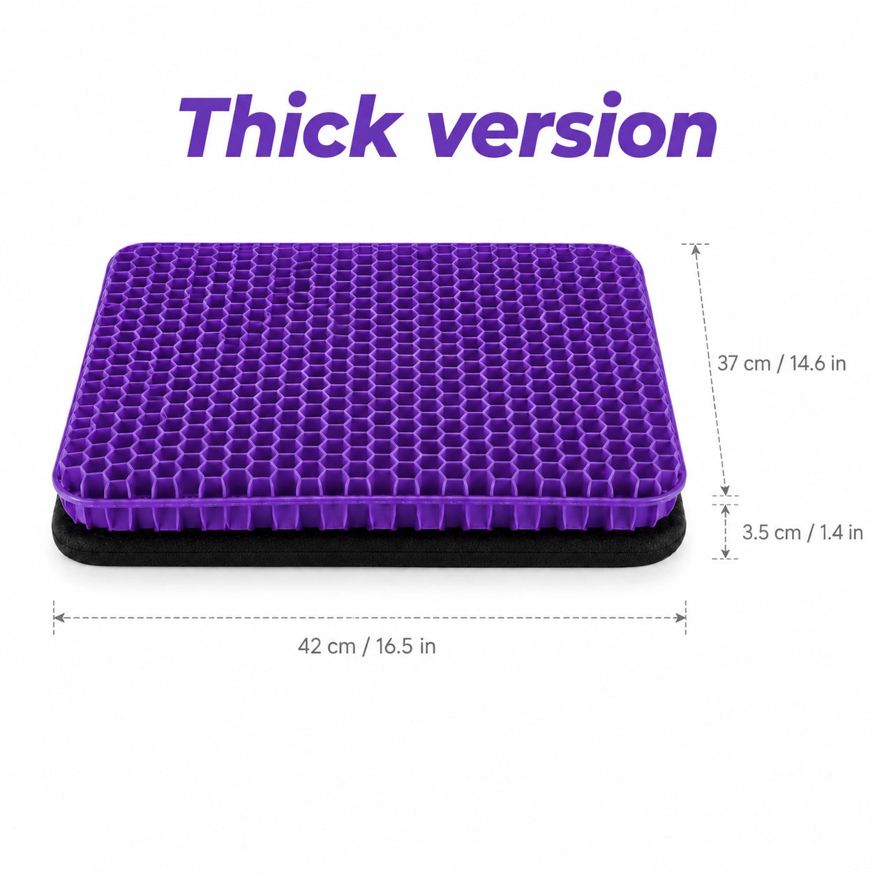 Thicker Miravae cushion measuring 42 x 37 cm and 3.5 cm thick