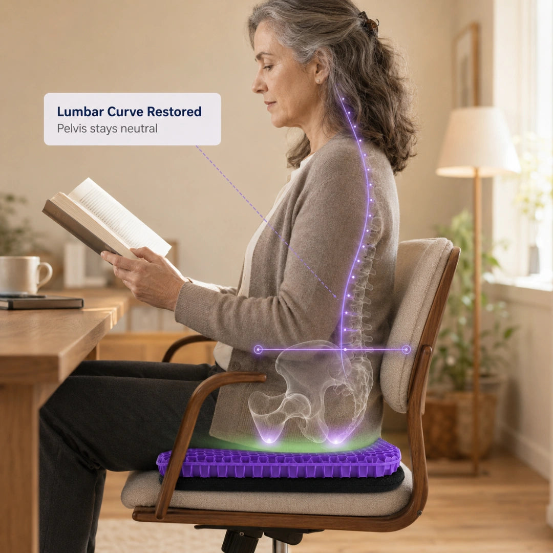 Seated posture with the pelvis kept neutral on the cushion